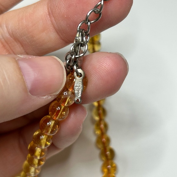 4/$100 Czech glass Amber Beaded Necklace 22 inch - Picture 4 of 4
